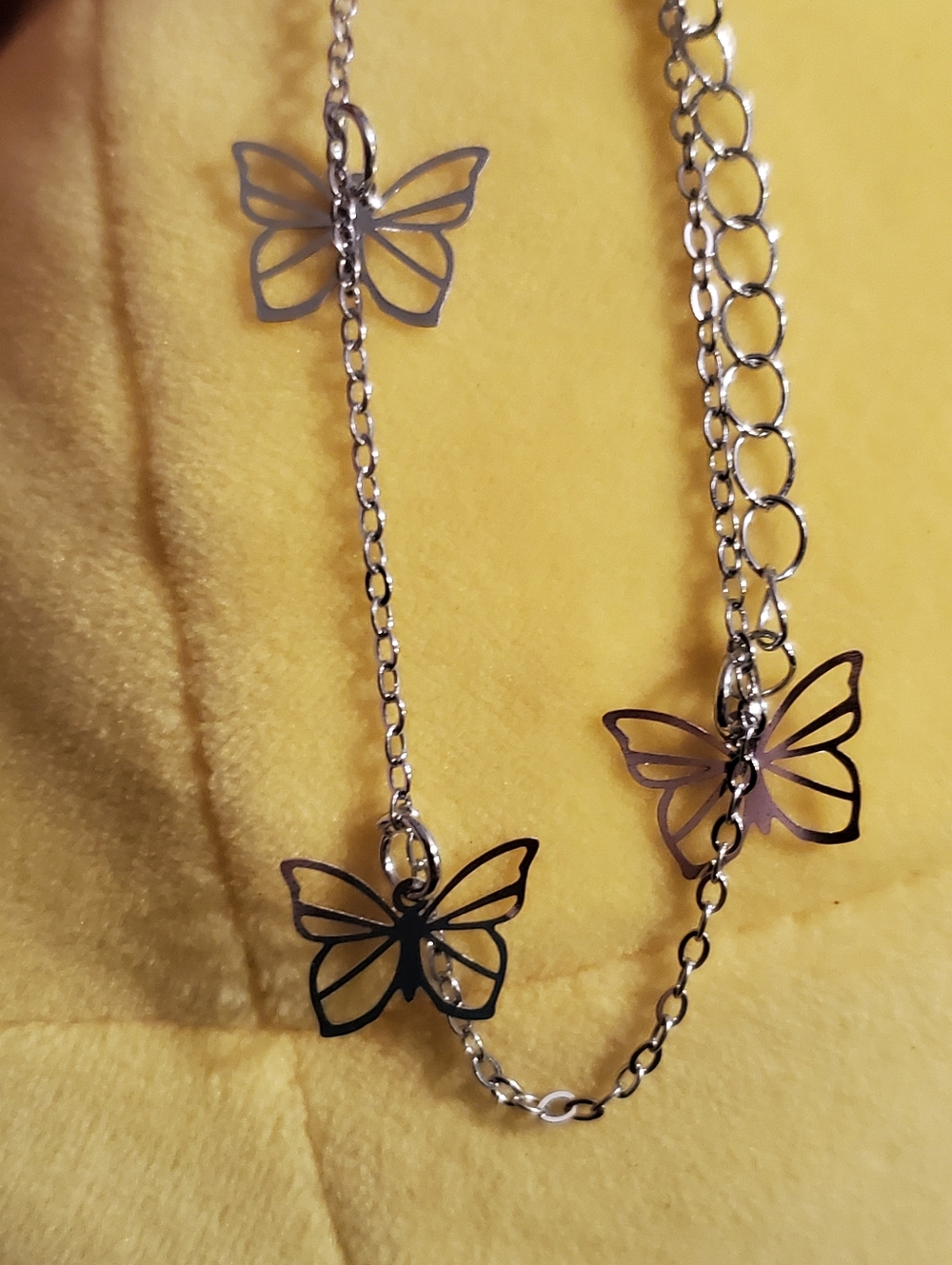 B2G1F Silver Butterfly Pendant Anklet